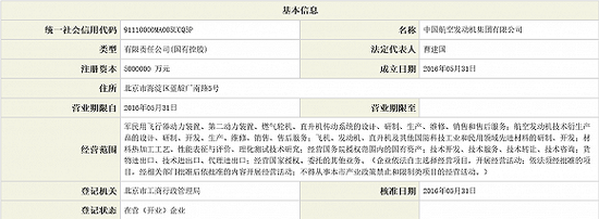 中国航空发动机集团公司成立 为第十二家军工集团