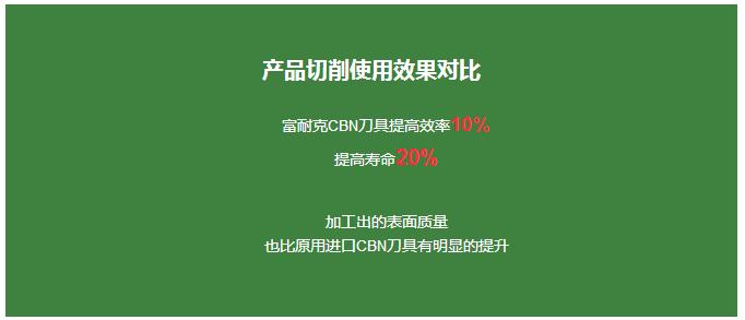 富耐克推出可替代进口刀具的淬火钢硬车CBN新牌号