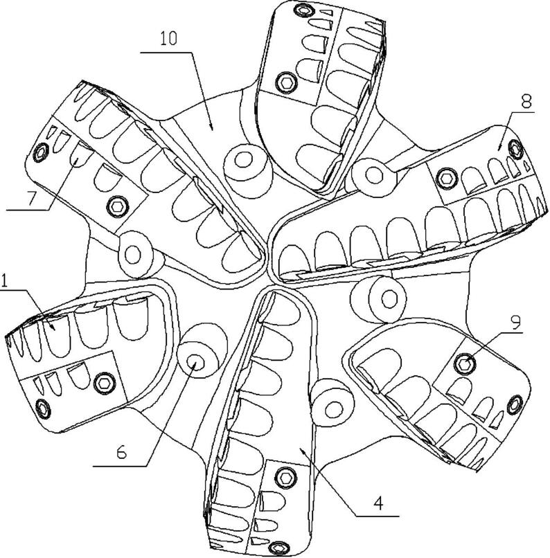 一种后排齿可整体拆卸的多样化PDC钻头