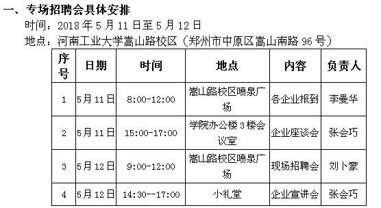 关于举办“河南工业大学磨料磨具、超硬材料专业专科毕业生专场招聘会暨2018年专科生顶岗实习洽谈会”的通知