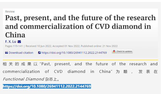 我国CVD金刚石研究和产业化的过去、现在和未来